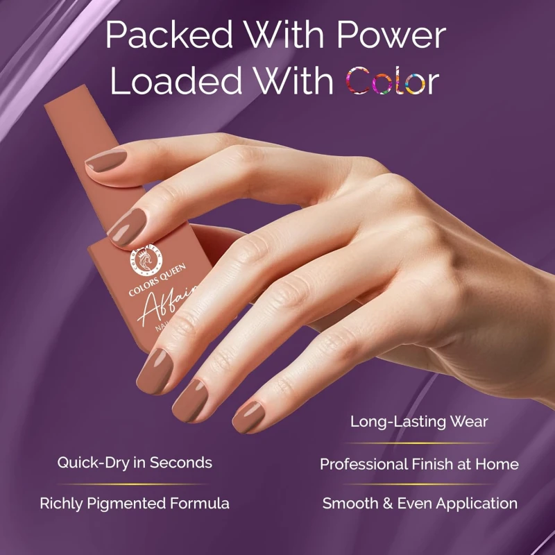 Colors Queen Affair Nail Polish - 59 - Legacy Latte, 13ml | Rich Pigmentation, Quick Drying, Long Lasting Nail Paint | Chip Resistant, No Harmful Chemicals, Semi Matte Nail Polish for Women thumbnail 3